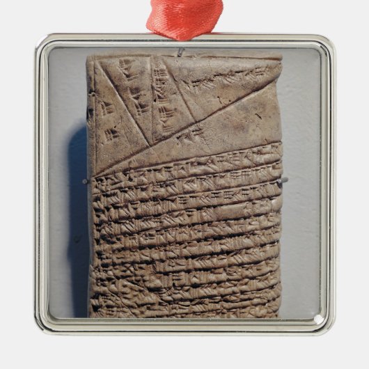 Ornement Carré Argenté Comprimé avec quatorze lignes d'un texte (Devant)