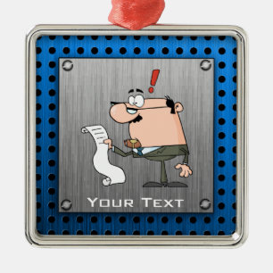 Ornement Carré Argenté Comptable ; Aspect métallique brossé