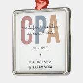 Ornement Carré Argenté Comptable Public Certifié CPA Retro (Gauche)