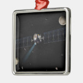 Ornement Carré Argenté Concept artistique de l'engin spatial Dawn en orbi (Gauche)