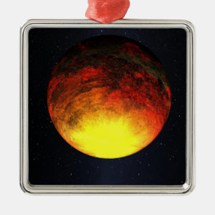 Ornement Carré Argenté Concept d'artiste de Kepler-10b
