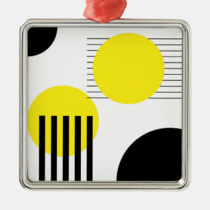 Ornement Carré Argenté Conception abstraite