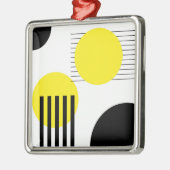 Ornement Carré Argenté Conception abstraite (Gauche)