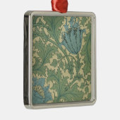 Ornement Carré Argenté Conception de "anémone" (textile) (Droite)