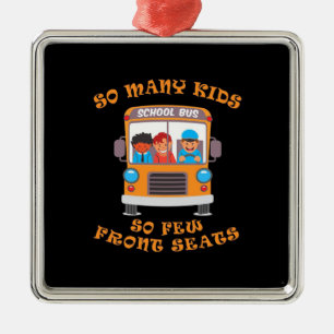 Ornement Carré Argenté Conducteur De Bus Tant D'Enfants Que Peu De Sièges