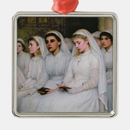 Ornement Carré Argenté Confirmation (Devant)