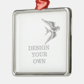 Ornement Carré Argenté Confirmation Dove Oranament (Gauche)