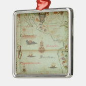 Ornement Carré Argenté Conquête du Mexique et du Pérou (Gauche)