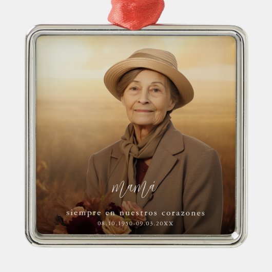 Ornement Carré Argenté Conserver un mémorial moderne photo espagnole (Devant)