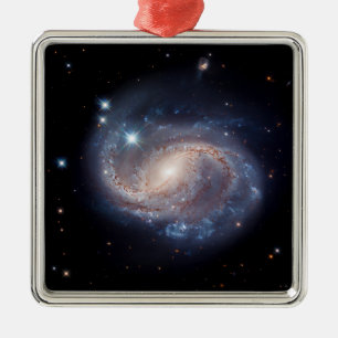 Ornement Carré Argenté Constellation Delphinus NGC 6956