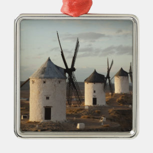 Ornement Carré Argenté Consuegra, antiques moulins à vent de La Mancha