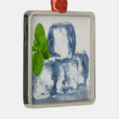 Ornement Carré Argenté Cool de glaçon vous-même (Droite)