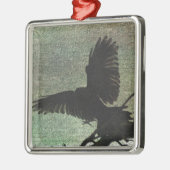 Ornement Carré Argenté Corbeau (Gauche)