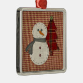 Ornement Carré Argenté Coudre l'ornement de Noël (Droite)