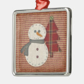 Ornement Carré Argenté Coudre l'ornement de Noël (Gauche)