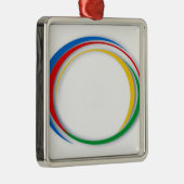 Ornement Carré Argenté Couleurs de Google (Droite)