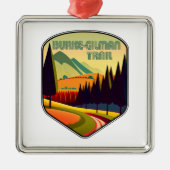 Ornement Carré Argenté Couleurs du sentier Burke-Gilman (Devant)