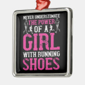 Ornement Carré Argenté Courir - Ne jamais sous-estimer le champion (Gauche)