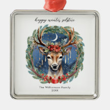 Couronne de cerf pour les fêtes du solstice d'hive