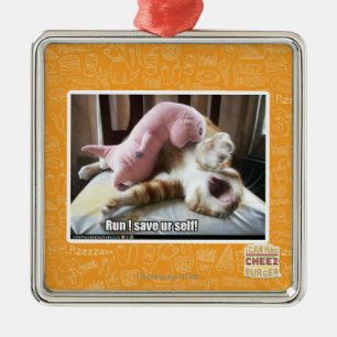 Ornement Carré Argenté Course ! Sauvez l'individu d'ur !