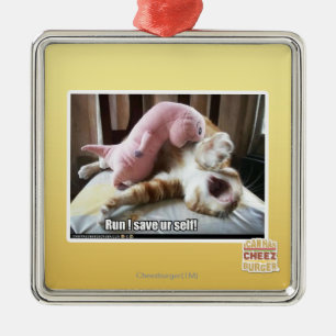 Ornement Carré Argenté Course ! Sauvez l'individu d'ur !