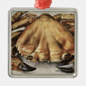 Ornement Carré Argenté Crabe (Créature sous la mer) (par Albrecht Durer) (Devant)