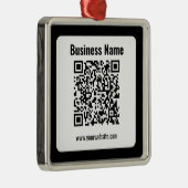 Ornement Carré Argenté Create Your Own QR Code | Transperant (Droite)