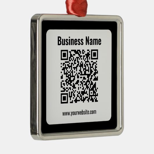 Ornement Carré Argenté Create Your Own QR Code | Transperant (Droite)