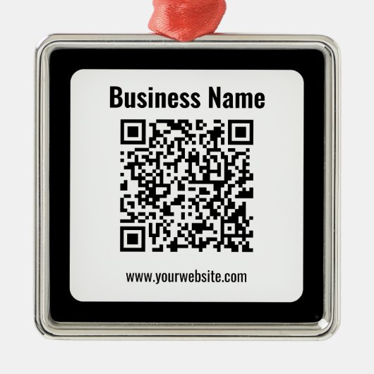 Ornement Carré Argenté Create Your Own QR Code | Transperant (Devant)