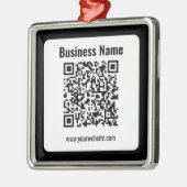 Ornement Carré Argenté Create Your Own QR Code | Transperant (Gauche)