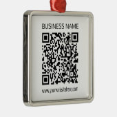 Ornement Carré Argenté Créer un code QR d'entreprise Texte instantané et  (Droite)