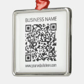 Ornement Carré Argenté Créer un code QR d'entreprise Texte instantané et  (Gauche)