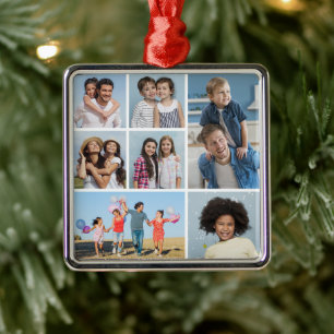 Ornement Carré Argenté Créez votre propre collection de 7 photos