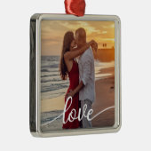 Ornement Carré Argenté Créez votre propre script d'amour Romantique Coupl (Droite)