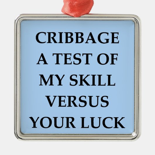 Ornement Carré Argenté cribbage (Devant)