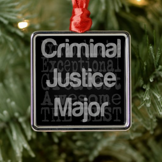 Ornement Carré Argenté Criminal Justice major (Arbre)