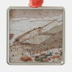 Ornement Carré Argenté Croisement du Berezina, novembre 1812