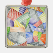 Ornement Carré Argenté Crosshatch Quilt I (Devant)