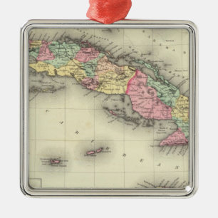 Ornement Carré Argenté Cuba, Jamaïque Et Porto Rico