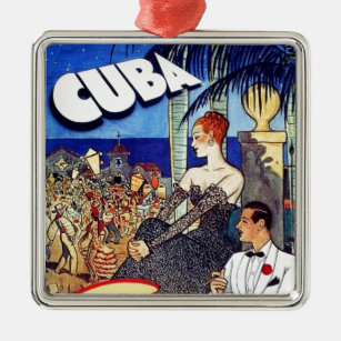 Ornement Carré Argenté Cuba vintage Si Près De So Fast Travel