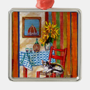 ORNEMENT CARRÉ ARGENTÉ CUISINE ITALIENNE À FLORENCE