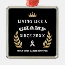 Customizable Lung Cancer Survivor laurel leaves