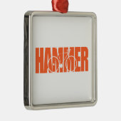 Ornement Carré Argenté Cyclisme marteau (Droite)