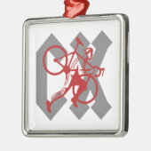 Ornement Carré Argenté Cyclocross (Gauche)