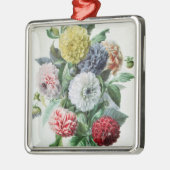 Ornement Carré Argenté Dahlia (Gauche)