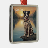 Ornement Carré Argenté Dalmatien par lac (Droite)