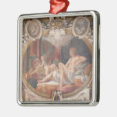 Ornement Carré Argenté Danae recevant la douche de l'or (Gauche)