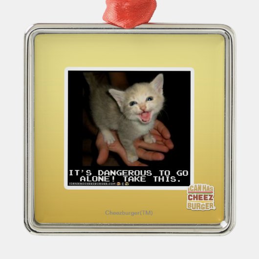 Ornement Carré Argenté Dangereux (Devant)