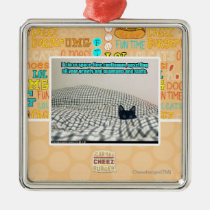 Ornement Carré Argenté Dans le continuum de temps d'espace d'ur