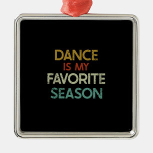 Ornement Carré Argenté Danse - La Danse Est Ma Saison Préférée